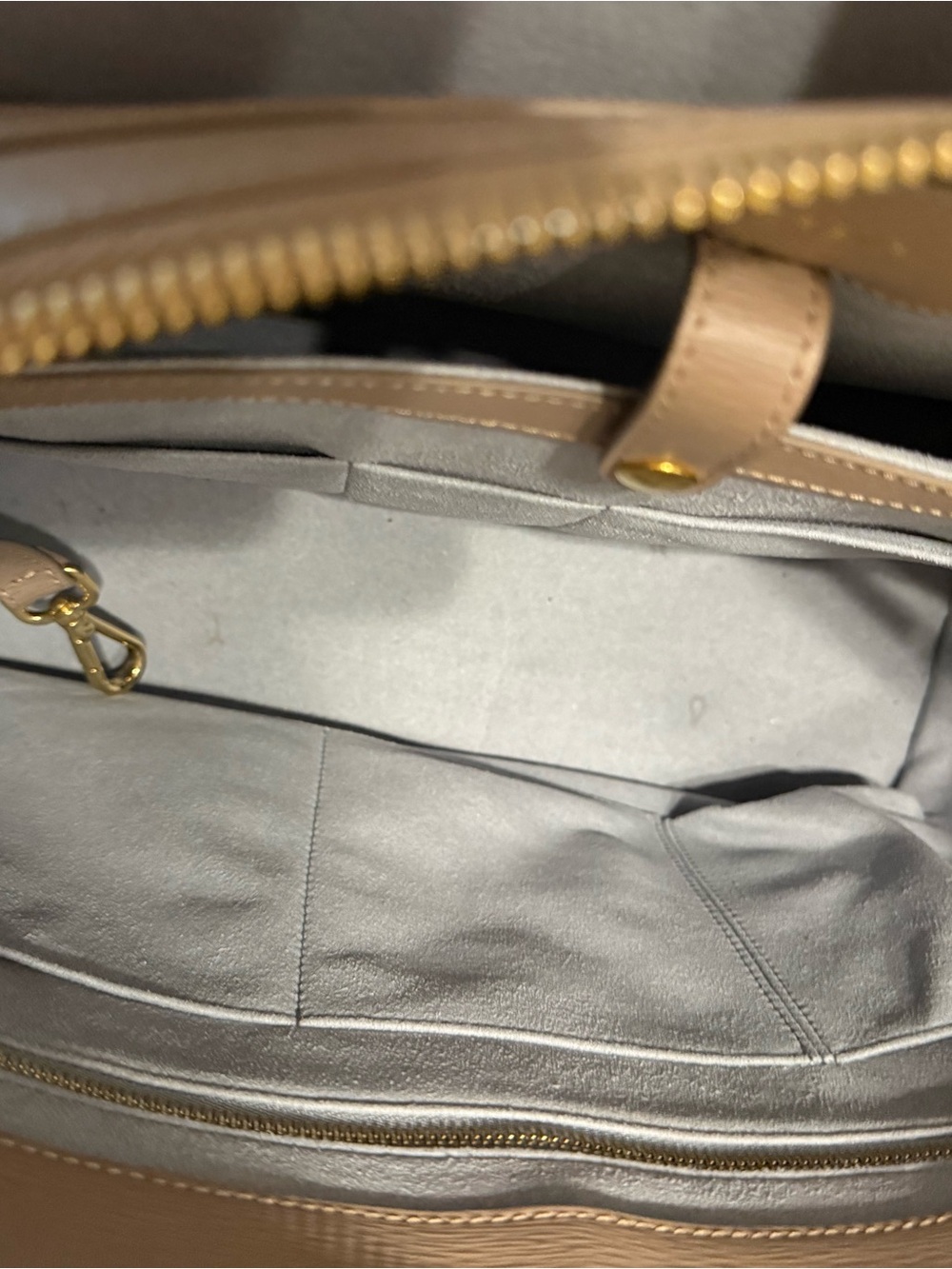 Senreve Maestra Mimosa Latte Gold Taupe Structured Leather Work School Bag - Picture 3 of 16